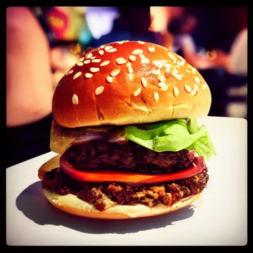 Prompt: close up high resolution photo of hamburger, michelin star, very tasty, food photography, instagram, trending