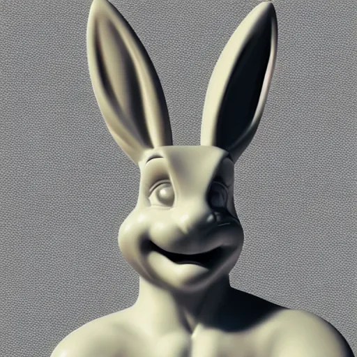 Prompt: marble bust of bugs bunny