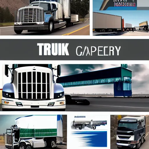 Prompt: graphic design moodboard for a trucking company