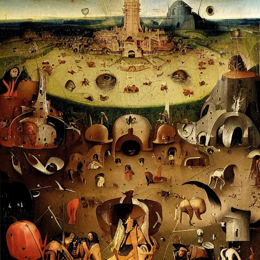 Image similar to fall of roma by hieronymus bosch