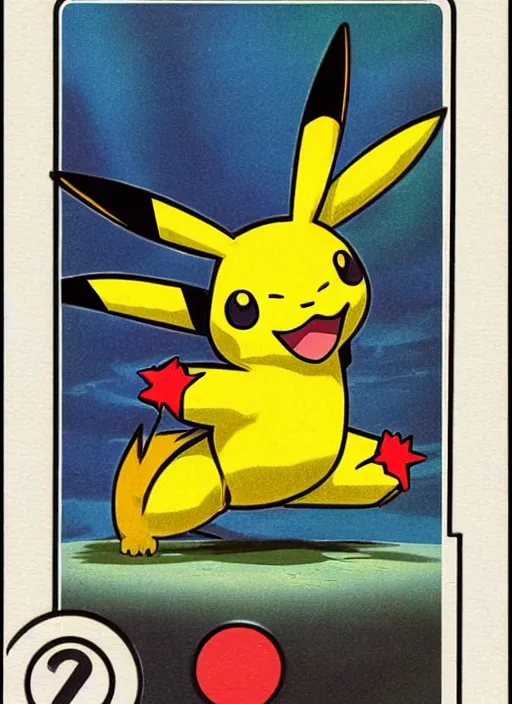 Prompt: a single pokemon card art from 1 9 5 0 award winning art