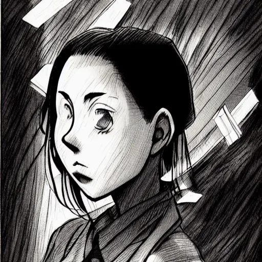 Image similar to a girl, by naoki urasawa, detailed, manga, illustration