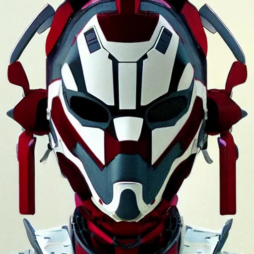 Image similar to a mech version of a harlequin mask, no irises, very symmetrical face, highly detailed, by vitaly bulgarov, by yoji shinkawa, by joss nizzi, by ben procter, by steve jung, widow maker, quintessa, metal gear solid, transformers cinematic universe, conceptartworld, pinterest, artstation, unreal engine