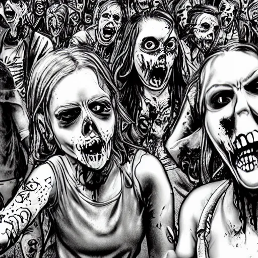 Image similar to zombies at a rave, highly detailed photorealistic