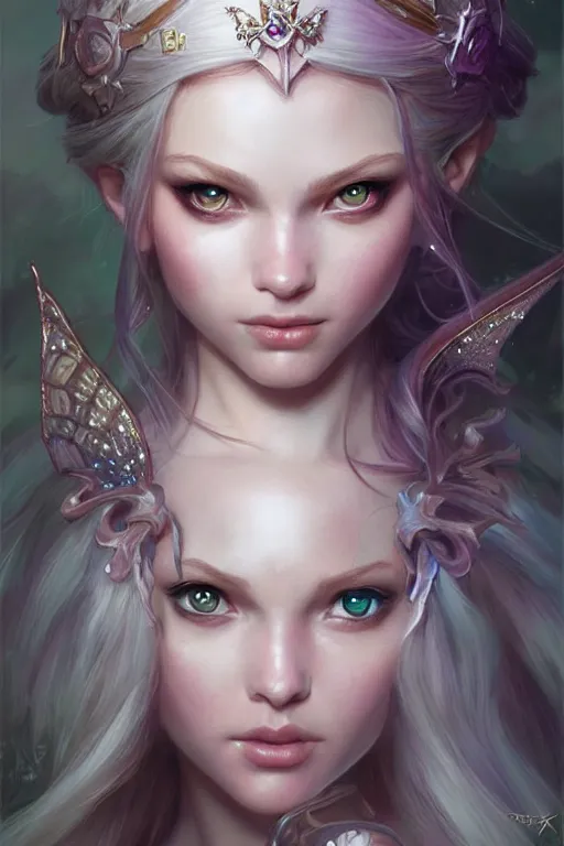 Image similar to fairy princess, highly detailed, d & d, fantasy, highly detailed, digital painting, trending on artstation, concept art, sharp focus, illustration, art by artgerm and greg rutkowski and magali villeneuve