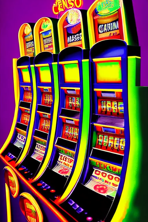 Image similar to a hyperrealistic painting of a nightmare at the casino broken atm machines spewing money, riots, colorful light slot machines, cinematic horror by chris cunningham, lisa frank, richard corben, highly detailed, vivid color,