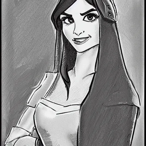 Image similar to milt kahl sketch of victoria justice as princess padme from star wars episode 3