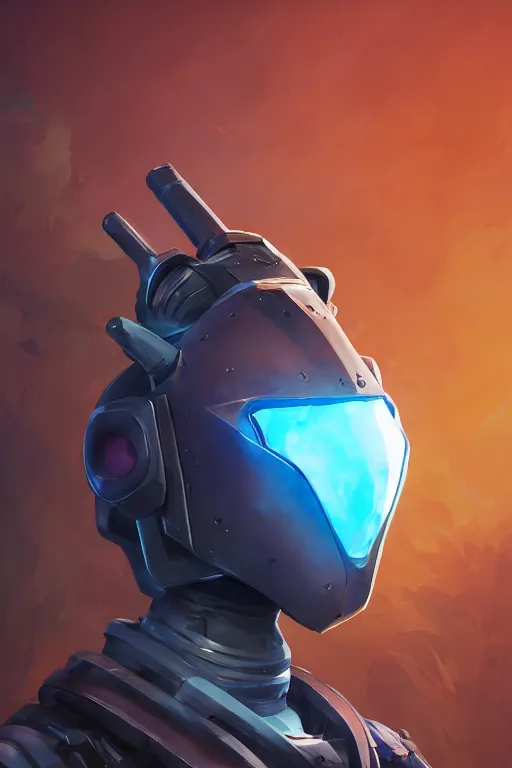 Image similar to epic mask helmet robot ninja portrait stylized as fornite style game design fanart by concept artist gervasio canda, behance hd by jesper ejsing, by rhads, makoto shinkai and lois van baarle, ilya kuvshinov, rossdraws global illumination radiating a glowing aura global illumination ray tracing hdr render in unreal engine 5