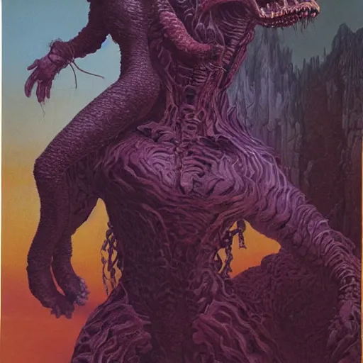 Prompt: portrait of a woman and her giant monster pet, by wayne barlowe