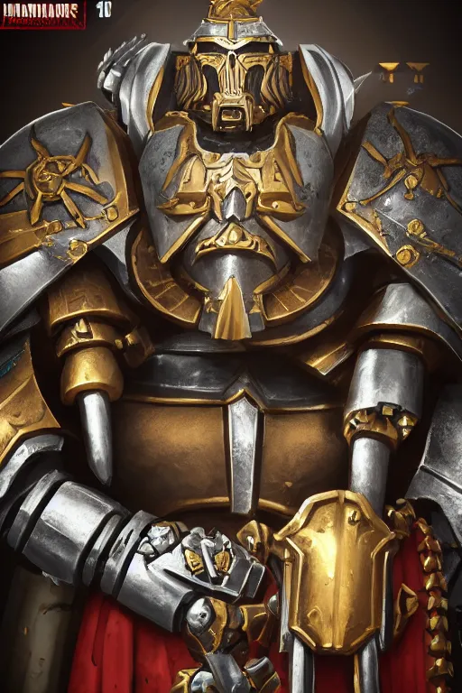 Image similar to armor portrait heros warhammer 4 0 k horus heresy fanart - the primarchs emperor by johannes helgeson animated with vfx concept artist & illustrator global illumination ray tracing hdr fanart arstation zbrush central hardmesh 8 k octane renderer comics stylized