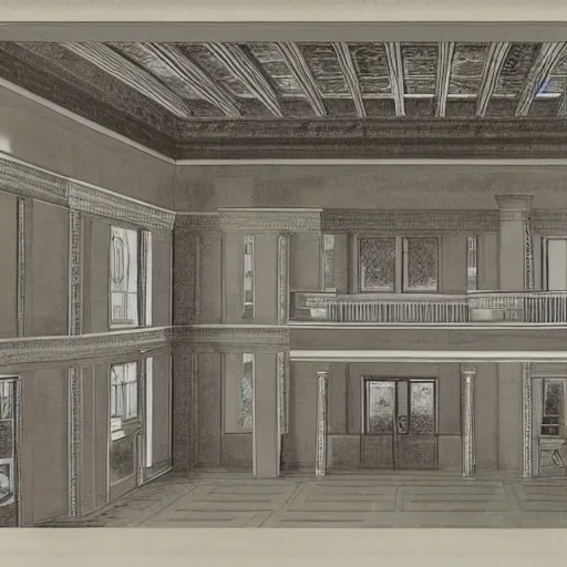 Image similar to interior blueprint of a mansion