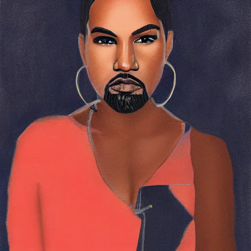 Image similar to portrait of Kanye West as a woman