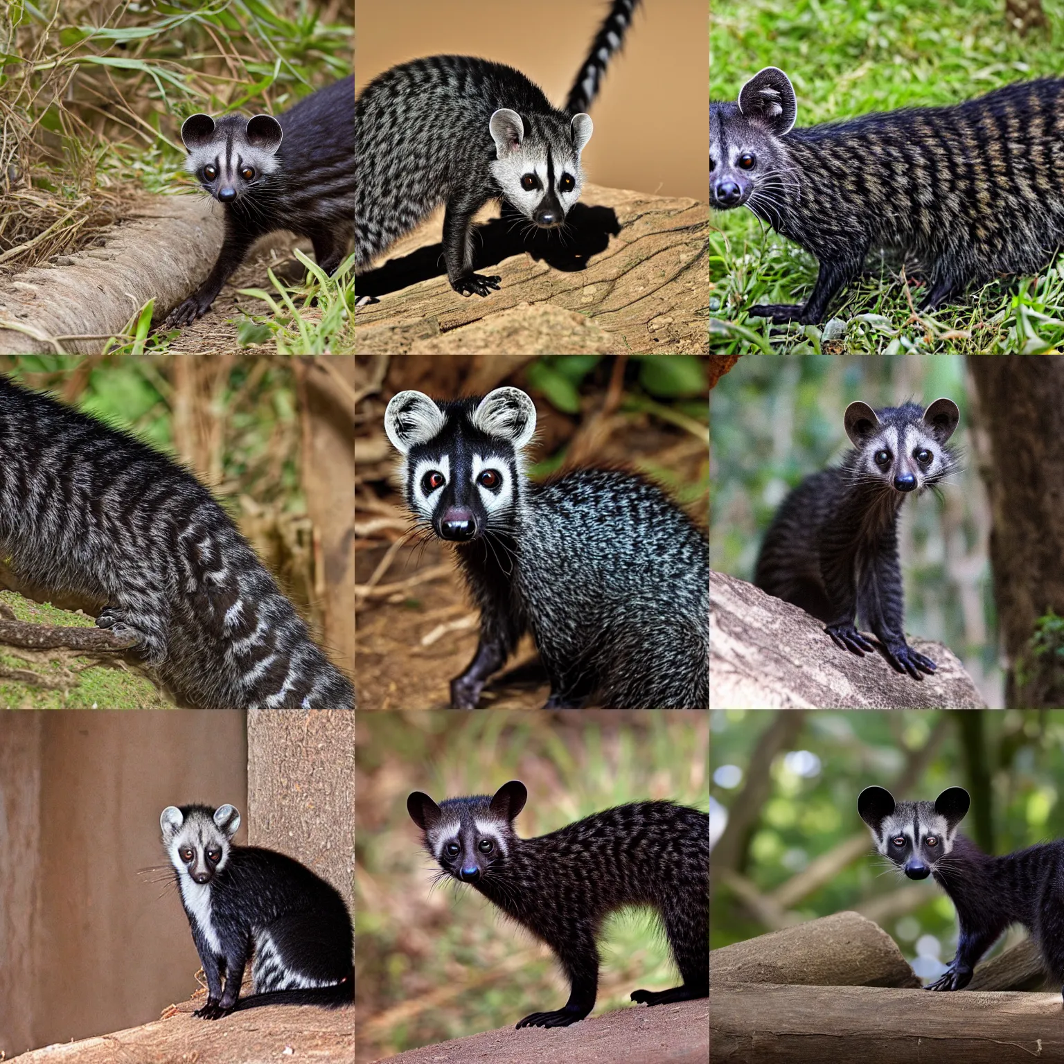 Prompt: A photograph of an african civet