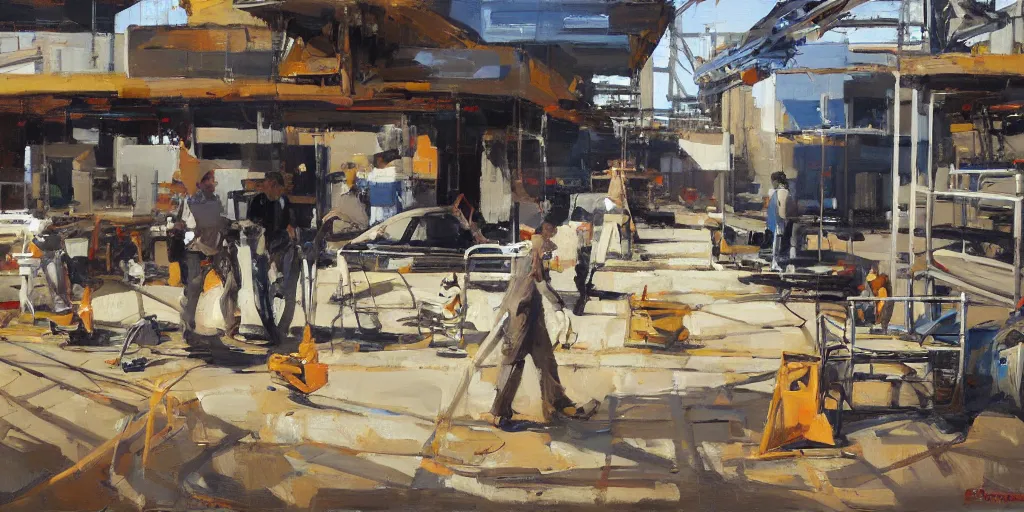 Image similar to scifi construction place. by ben aronson