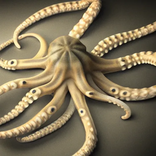 Image similar to an x - ray of an octopus, under water, realistic octane render, high detail