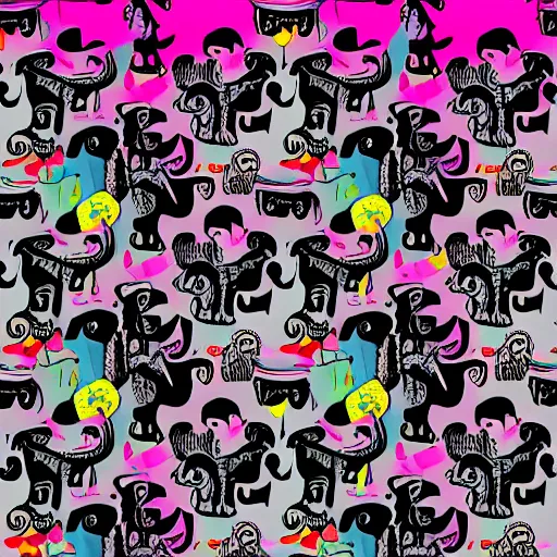 Image similar to dumbo elephants on parade hd negative colors black background