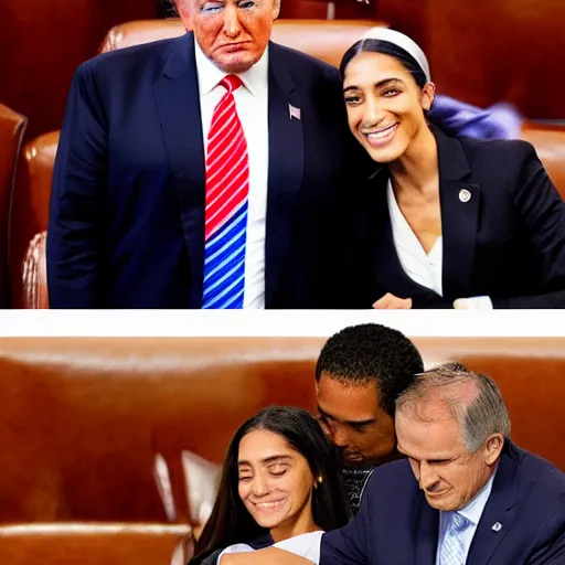 trump and aoc hugging each other in a friendly manner | Stable ...