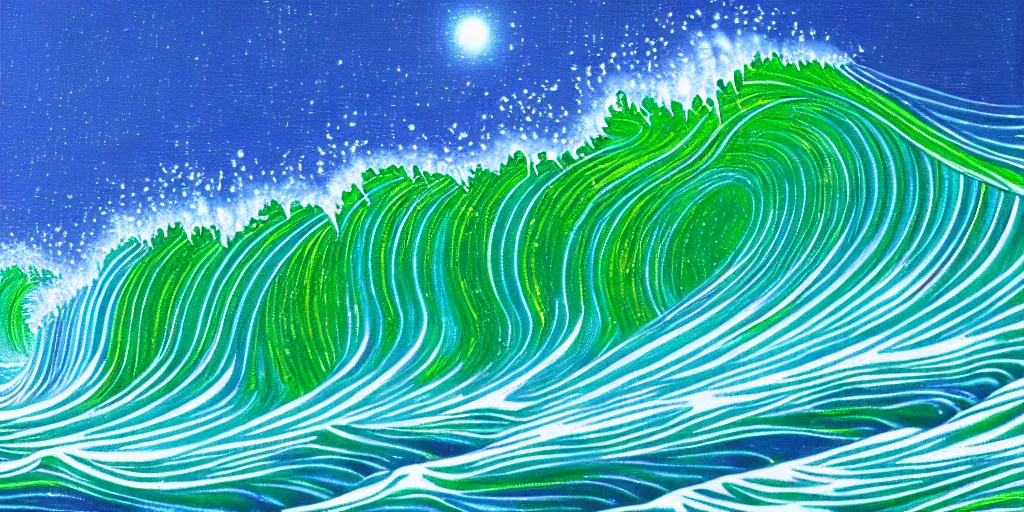 Prompt: sprites in the wave