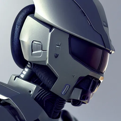 Image similar to sci-fi, helmet design, halo, duke-nuken, science-fiction, robot head, octane-render, cgi, blender, cinema-4d, maya, cgi, redshift