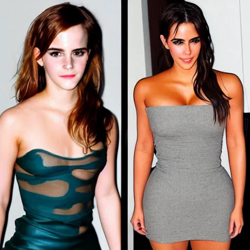 Image similar to emma watson mixed with kim kardashian, single image