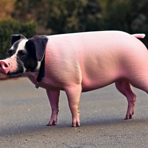 Prompt: a fusion of a dog and a pig