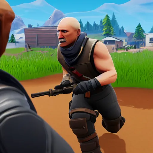 Image similar to vladimir putin as fortnite character, gameplay screenshot