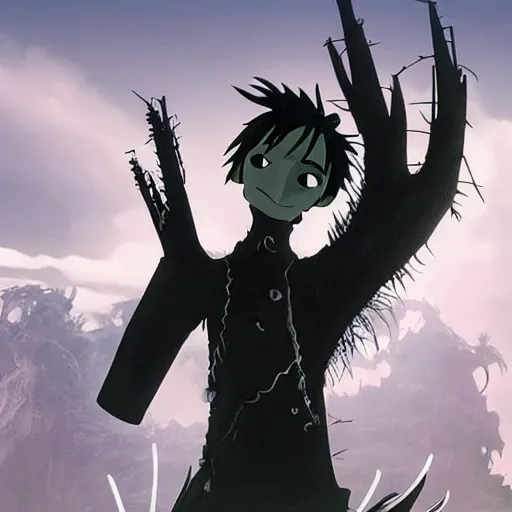 Prompt: edward scissorhands in made im abyss