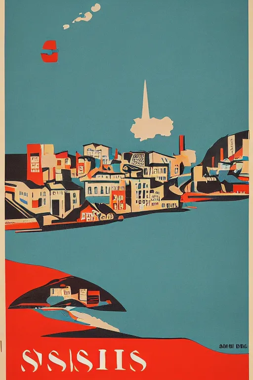 Image similar to 1 9 5 0 s swiss poster for an architecture conference, swiss design, graphic design, browns and blues, in the style of hans aeschbach