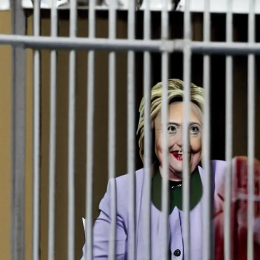 Prompt: hillary clinton in prison