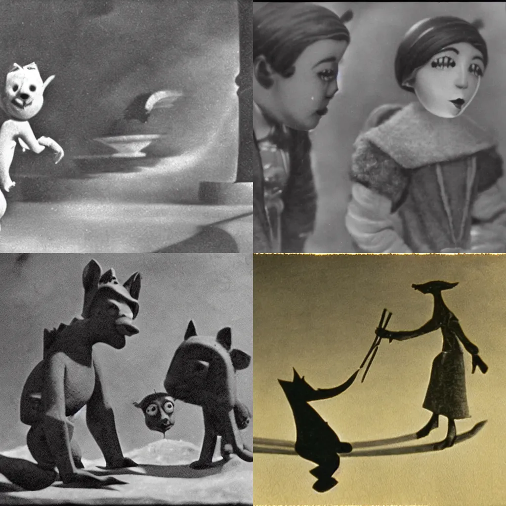 Prompt: still from Majesty and Nature, Laika, stop-motion film (1924)