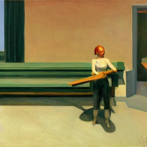 Image similar to a saber tooth by Edward hopper