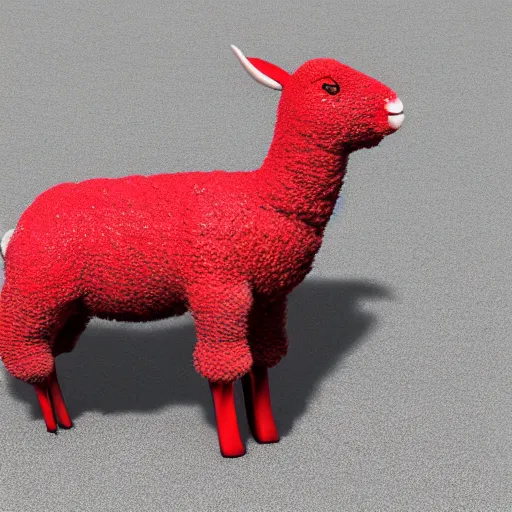 Image similar to lamb wearing a red sweater, walking on to legs, concept art, octane render, unreal engine 5, highly detailed, high quality, 8 k, soft lighting, realistic face, path traced