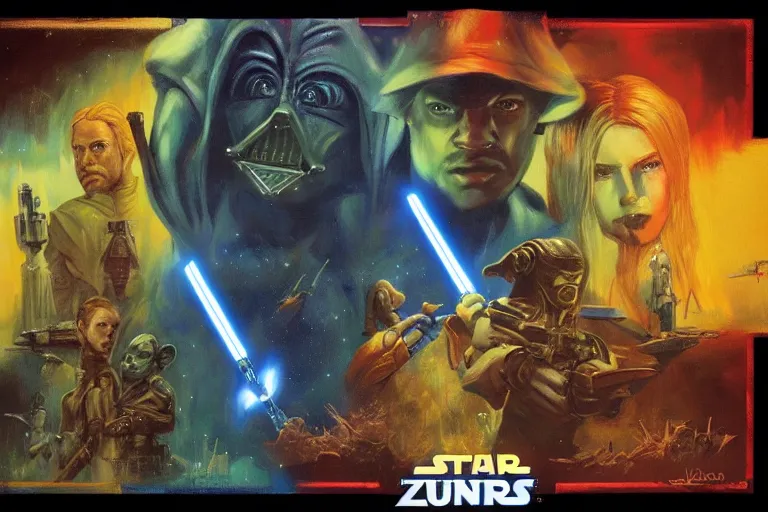 Prompt: star wars legend of zelda, art by dave mckean and rowena morrill and jeanbaptiste monge, trending on artstation, iridescent cool blue and cyan and red and blue and yellow and green lighting tilt - shift mac and cheese, blade runner 2 0 4 9, infrared, framed by sands, foreshortening