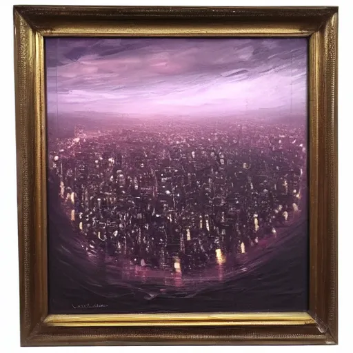 Image similar to a eldritch horror overtop london at night, Oil painting