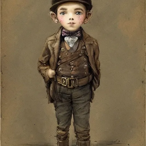 Prompt: (((((portrait of boy dressed as steampunk detective . muted colors.))))) by Jean-Baptiste Monge !!!!!!!!!!!!!!!!!!!!!!!!!!!