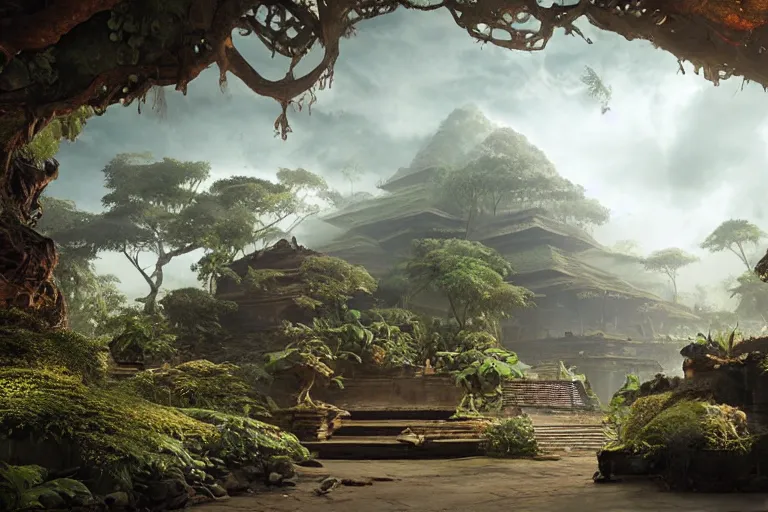 Image similar to the most amazing dream you ever had about ancient java, hyper realistic, ambient lighting, concept art, intricate, hyper detailed, smooth, volumetric lighting, octane