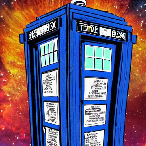 Image similar to sculpture of the TARDIS , by MARVEL comics and Sandra Chevrier, 8k