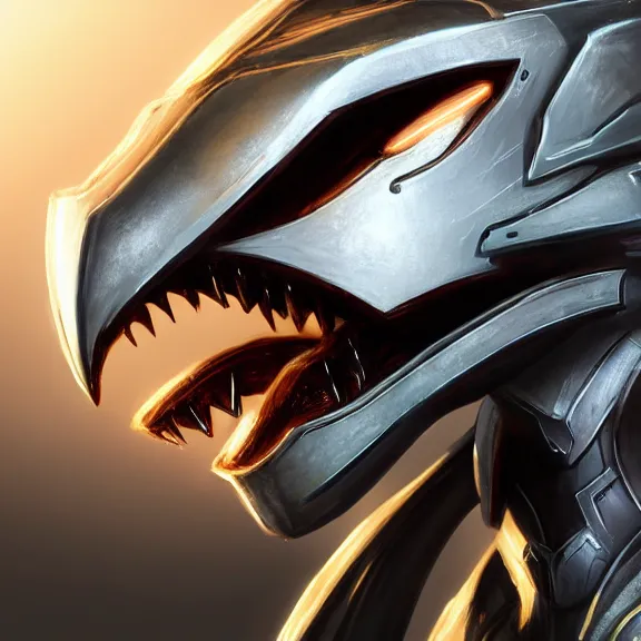 Image similar to close up headshot of a cute beautiful stunning anthropomorphic female robot dragon, with sleek silver metal armor, glowing OLED visor, facing the camera, high quality maw open and about to eat you pov, food pov, the open maw being highly detailed well designed, highly detailed digital art, furry art, anthro art, sci fi, warframe art, destiny art, high quality, 3D realistic, dragon mawshot, maw art, pov furry art, furry mawshot, macro art, dragon art, Furaffinity, Deviantart Eka's Portal, G6