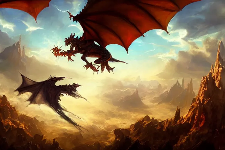 Image similar to a arcane dragon flying in the sky, hearthstone art style, epic fantasy style art by craig mullins, fantasy epic digital art, epic fantasy card game art by greg rutkowski