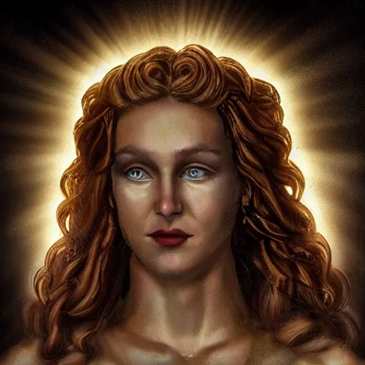 Prompt: what an AI thinks a christian god looks like as a woman, dramatic lighting, photograph