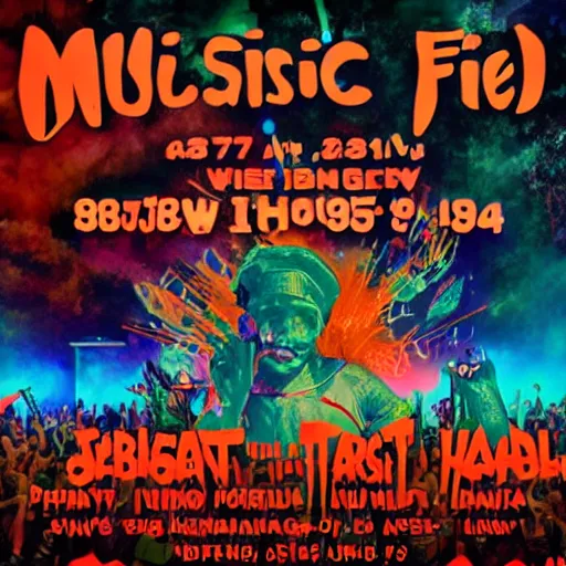 Prompt: music festival in hell