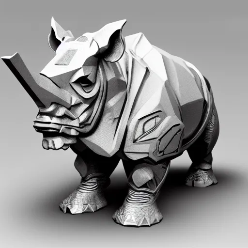 Prompt: crystal rhino trending on Artstation