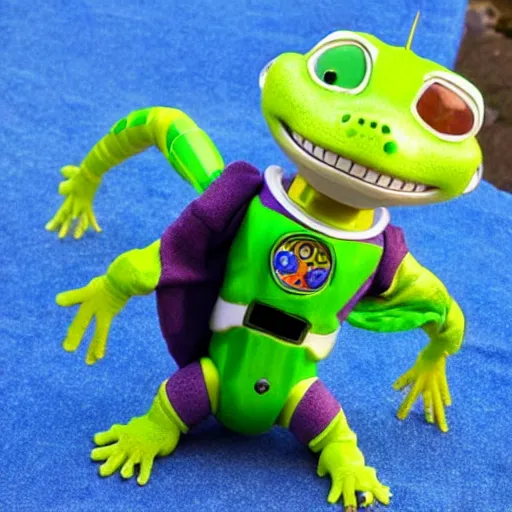 Prompt: a gecko dressed as buzz lightyear