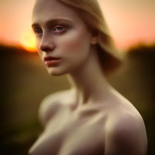 Prompt: photographic portrait of a stunningly beautiful english symbolist female in soft dreamy light at sunset, beside the river, soft focus, contemporary fashion shoot, hasselblad nikon, in a denis villeneuve and tim burton movie, by edward robert hughes, annie leibovitz and steve mccurry, david lazar, jimmy nelsson, extremely detailed, breathtaking, hyperrealistic, perfect face