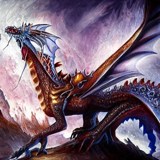 Image similar to crystalline dragon by carl critchlow