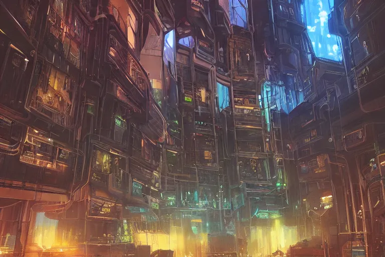 Prompt: Futuristic cyberpunk Hogwarts