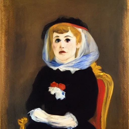 Prompt: king boo portrait in the style of Manet, oil painting