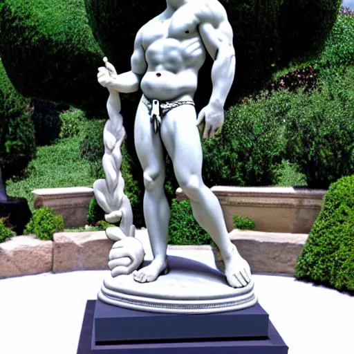 Prompt: disney hercules as a greek marble statue