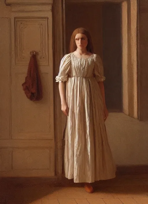 Prompt: portrait of a young woman, wearing a dress, by ivan fedorovich, by ernesto strigelly choultse, cinematic lighting