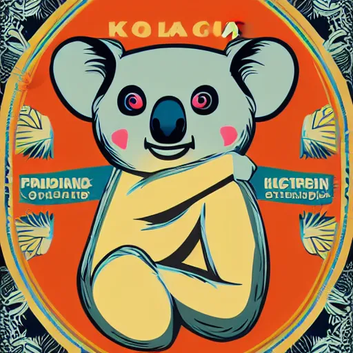 Image similar to Propaganda poster of koala, sticker, highly detailed, colorful, illustration, smooth and clean vector curves, no jagged lines, vector art, smooth